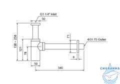 Сифон для умывальника Aquatek AQ6012MB