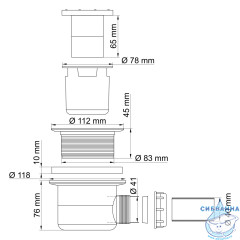 Сифон для душевого поддона WasserKRAFT D454