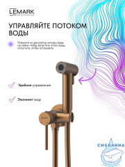Встраиваемый смеситель с гигиеническим душем Lemark Карелия LMF-2018S-BRRG (розовое золото)