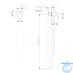 Встраиваемый смеситель с гигиеническим душем ABBER Daheim AF8226G (золото матовое)