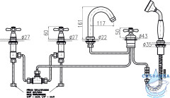 Смеситель для ванны на борт RavSlezak Морава MK562.5PSM