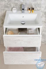 Тумба Roca Ronda 60 с раковиной Roca Gap 60 бетон/белый