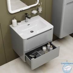 Тумба с умывальником, подвесная, 60 см, светло-серый, Edifice, IDDIS, EDI60L0i95K  подходит умыв. 0106000i28