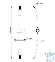 Штанга душевая 68 см WasserKRAFT A006 (хром)