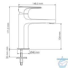 Смеситель для раковины Wasserkraft Asphe 7703 (розовое золото)