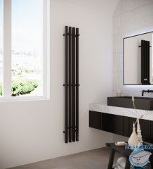 Полотенцесушитель электрический Terminus Quatro 21х160 квадратная (с возможностью скрытого подключения) (черный матовый)