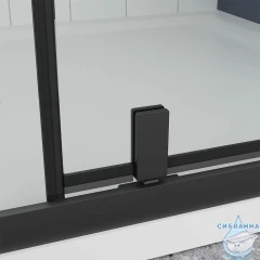 Душевое ограждение Veconi Оттимо 110x80 профиль черный, стекло прозрачное OP20B-SP-11080-01-C9 (без поддона)