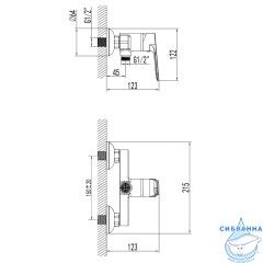 Смеситель для душа Azario Elvis AZ-WWK338155C (хром)