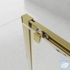 Душевое ограждение Veconi Эво 180x70 профиль брашированное золото, стекло тонированное E1-SP-G-18070-01-C9 (без поддона)