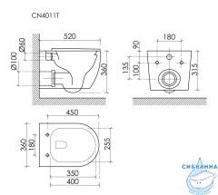 Унитаз подвесной безободковый Ceramicanova Noe CN4011T с сиденьем быстросъемным Soft Close (микролифт)