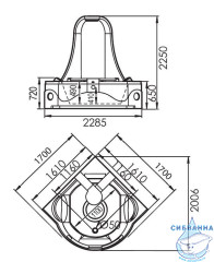 Акриловая ванна Gemy G9070 K 170х170 с гидромассажем