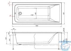 Акриловая ванна Aquanet Aura 170x70 с каркасом