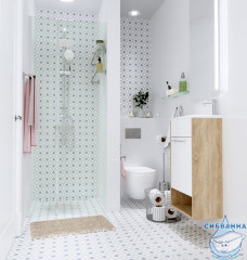 Тумба подвесная 1Marka Lira 40П с раковиной Lira 40 дуб сонома R