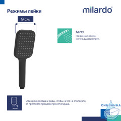 Лейка для душа Milardo Ideal Spa 1 режим ILS1FBSM18