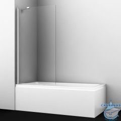 Шторка для ванны Wasserkraft  Berkel 48P01-80 Fixed 80x140 профиль хром, стекло прозрачное