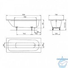 Стальная ванна Kaldewei Saniform Plus 371-1 170x73 standard