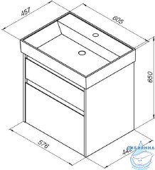  Тумба под раковину Aquanet Nova Lite 60 242575 белый глянец