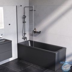 Шторка для ванны AM.PM Gem  80x140 профиль черный, стекло прозрачное W90BS-080-140BT 