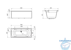 Акриловая ванна 1Marka Esma MG 180x80 с каркасом