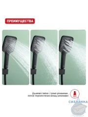 Ручной душ Raglo 3 режима R450.52.06 (черный матовый)