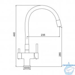 Смеситель для кухни Gappo G4395-39 (черный/ооружейная сталь)