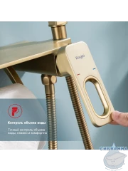 Встраиваемый смеситель с гигиеническим душем Raglo R51.55.03 (сатин золотой)