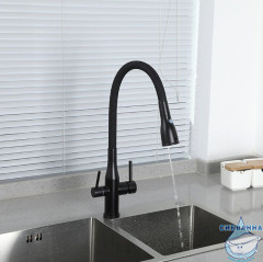 Смеситель для кухни Gappo G4399-66 (черный матовый)