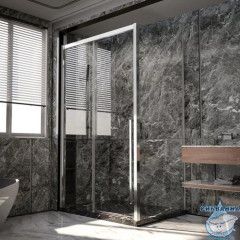 Душевое ограждение Veconi Premium Trento 150x100 профиль хром, стекло прозрачное PTC30-SP-150100-CH-01-C4 (без поддона)