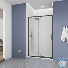 Дверь в нишу Veconi Оттимо 110 профиль черный, стекло матовое OP20B-110-07-C9