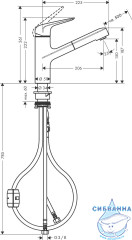 Смеситель для кухни Hansgrohe Focus M42 71814000 (хром)