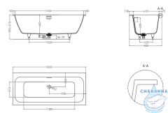 Ванна из искусственного камня Salini Orlando Axis Kit 180x80 (материал Solix, белый матовый)