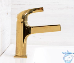 Смеситель для раковины Wasserkraft Sauer 7103 (без донного клапана) (золото)