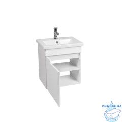 Тумба Viant Куба 50П с раковиной Como 50 белый