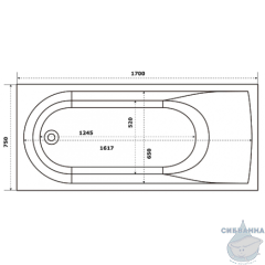 Ванна из искусственного камня Bas Марбея 170x75