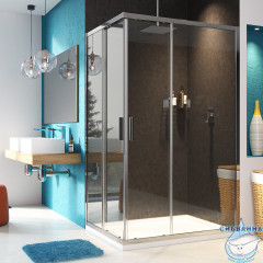 Душевое ограждение Wasserkraft Lippe 120x90 45S07 профиль хром, стекло прозрачный (без поддона)