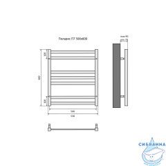 Полотенцесушитель водяной Aquatek Поларис П7 500х600 хром (нижнее подключение)