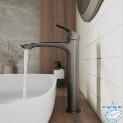 Смеситель для настольного  умывальника, графит, Rora, Milardo, RORGM01M01