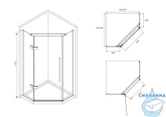 Душевое ограждение ABBER Ewiges Wasser 80x80 профиль хром, стекло матовое AG05080M (без поддона)