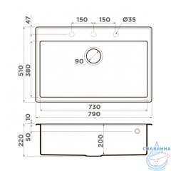 Кухонная мойка Omoikiri Tedori 79-GR серый
