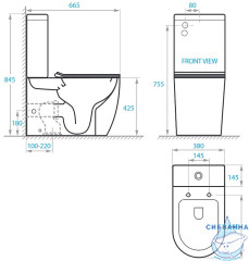Унитаз напольный безободковый Koller Pool Round с бачком и сиденьем Soft Close (микролифт)