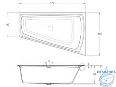 Акриловая ванна Riho Still Smart Fall L 170X110 BR04C0500000000