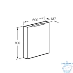 Зеркальный шкаф Roca Oleta 60 R белый матовый A857646501