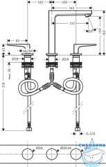 Смеситель для раковины Hansgrohe Metropol 32515990 (с донным клапаном) (золото)