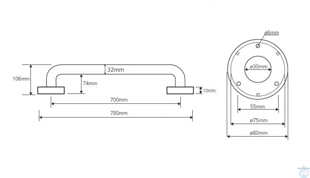 Поручень Bemeta Help 301100702