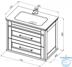 Тумба под раковину Aquanet Бостон М 80 209677