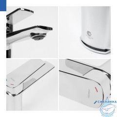 Смеситель для умывальника, хром глянцевый, Poli, Milardo, POLSB00M01