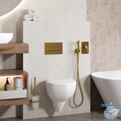 Встраиваемый смеситель с гигиеническим душем Wasserkraft А71097 (золото глянцевое)