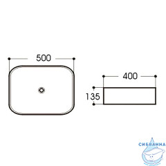 Раковина на столешницу 50 см SantiLine SL-1051MR