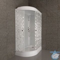 Душевая кабина Тритон Коралл R 120х80 А профиль белый, стело мозайка Щ0000061818