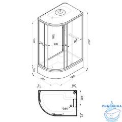 Душевая кабина Тритон Коралл R 120х80 В профиль белый, стело лайт Щ0000068948